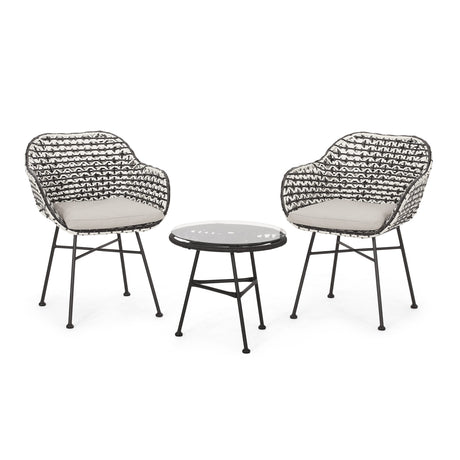 Beulah Outdoor Faux Wicker Chat Set by Christopher Knight Home
