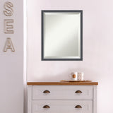 Beveled Bathroom Wall Mirror - Eva Black Silver Frame