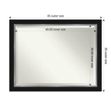 Beveled Bathroom Wall Mirror - Eva Black Silver Frame