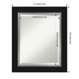 Beveled Bathroom Wall Mirror - Eva Black Silver Frame