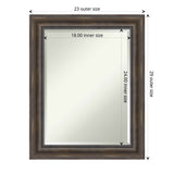 Beveled Wood Wall Mirror - Rustic Pine Frame