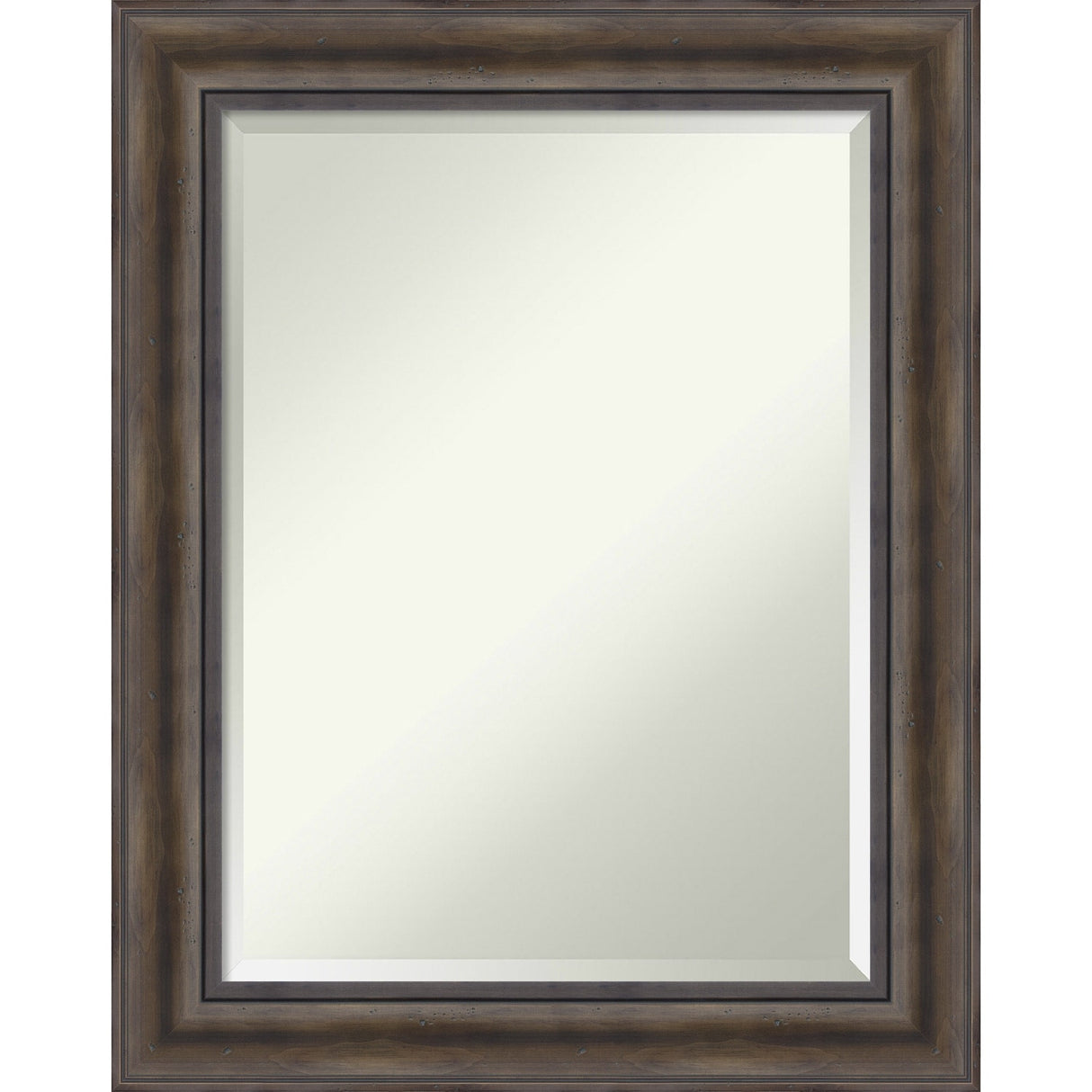 Beveled Wood Wall Mirror - Rustic Pine Frame