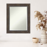 Beveled Wood Wall Mirror - Rustic Pine Frame