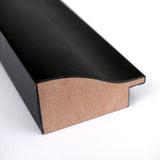 Beveled Wood Wall Mirror - Steinway Black Scoop Frame - Outer Size: 39 x 27 in