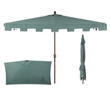 Beverly 9 ft. Classic MidCentury Rectangular Half Market Patio Umbrella with Crank, Wind Vent and UV Protection, by JONATHAN Y