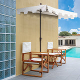 Beverly 9 ft. Classic MidCentury Rectangular Half Market Patio Umbrella with Crank, Wind Vent and UV Protection, by JONATHAN Y