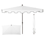 Beverly 9 ft. Classic MidCentury Rectangular Half Market Patio Umbrella with Crank, Wind Vent and UV Protection, by JONATHAN Y