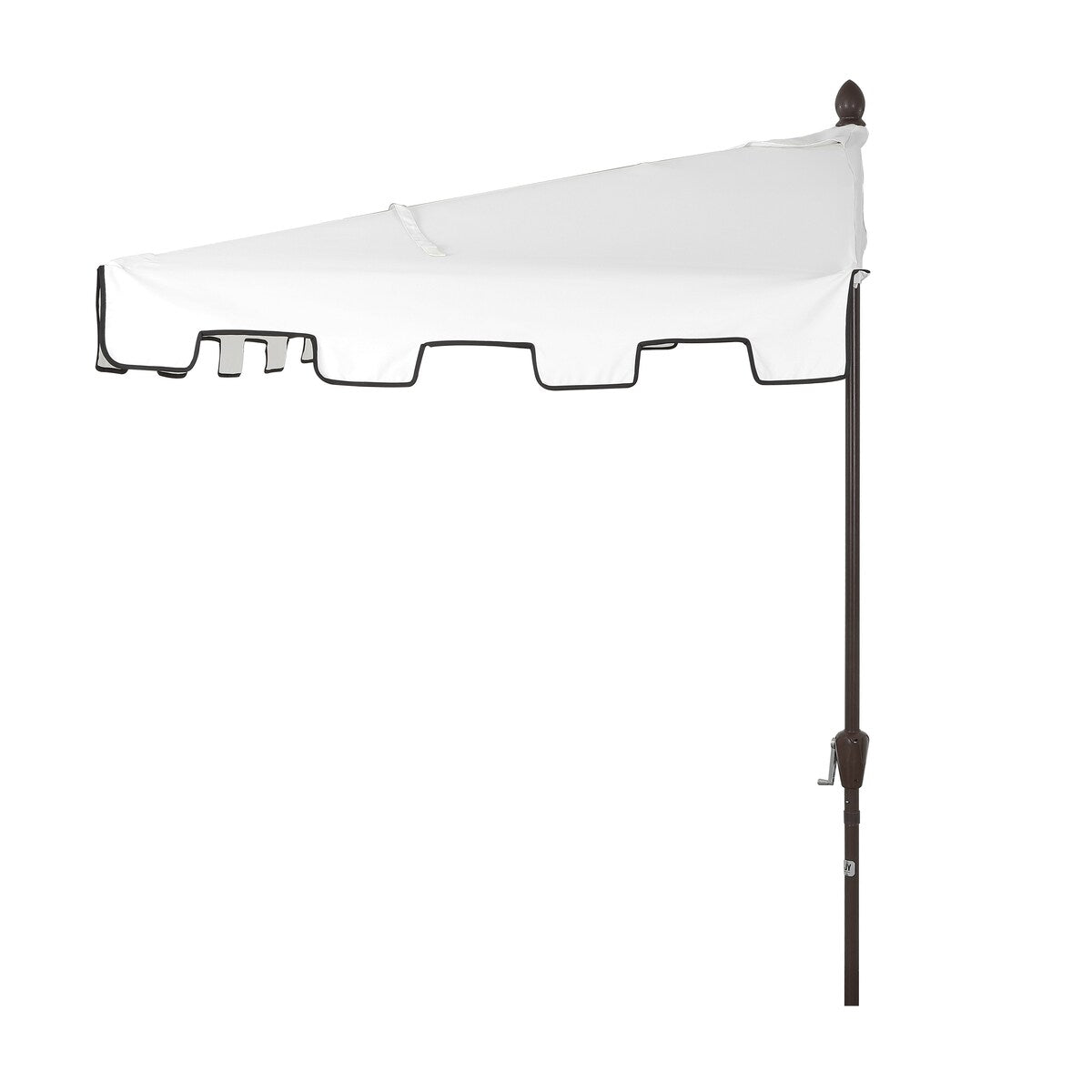 Beverly 9 ft. Classic MidCentury Rectangular Half Market Patio Umbrella with Crank, Wind Vent and UV Protection, by JONATHAN Y