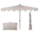 Beverly 9 ft. Classic MidCentury Rectangular Half Market Patio Umbrella with Crank, Wind Vent and UV Protection, by JONATHAN Y