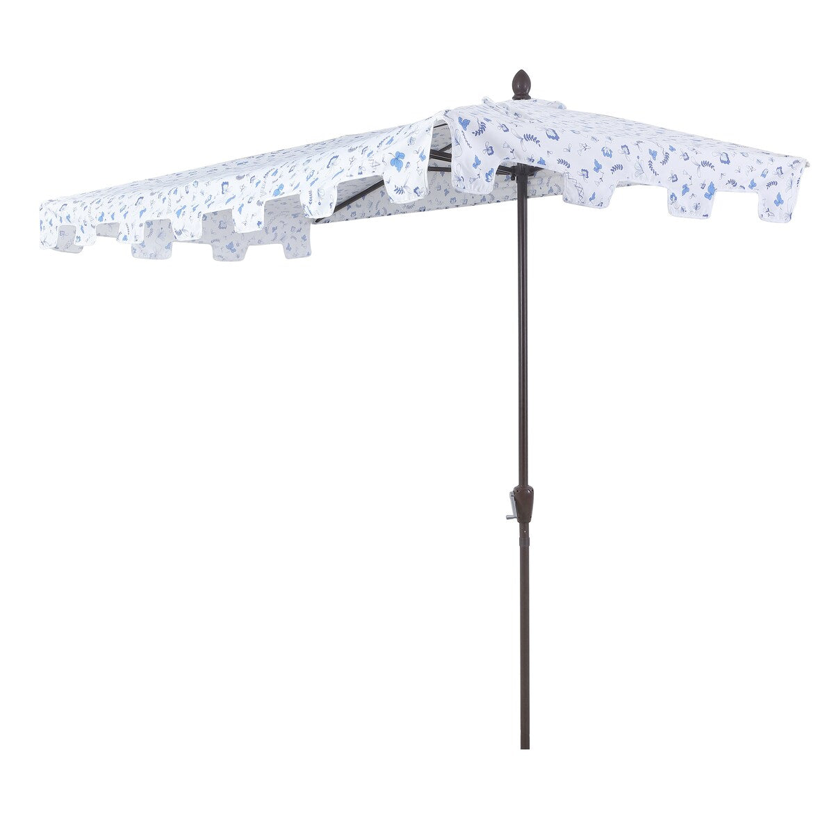 Beverly 9 ft. Classic MidCentury Rectangular Half Market Patio Umbrella with Crank, Wind Vent and UV Protection, by JONATHAN Y