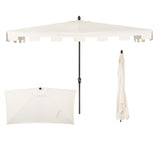 Beverly 9 ft. Classic MidCentury Rectangular Half Market Patio Umbrella with Crank, Wind Vent and UV Protection, by JONATHAN Y