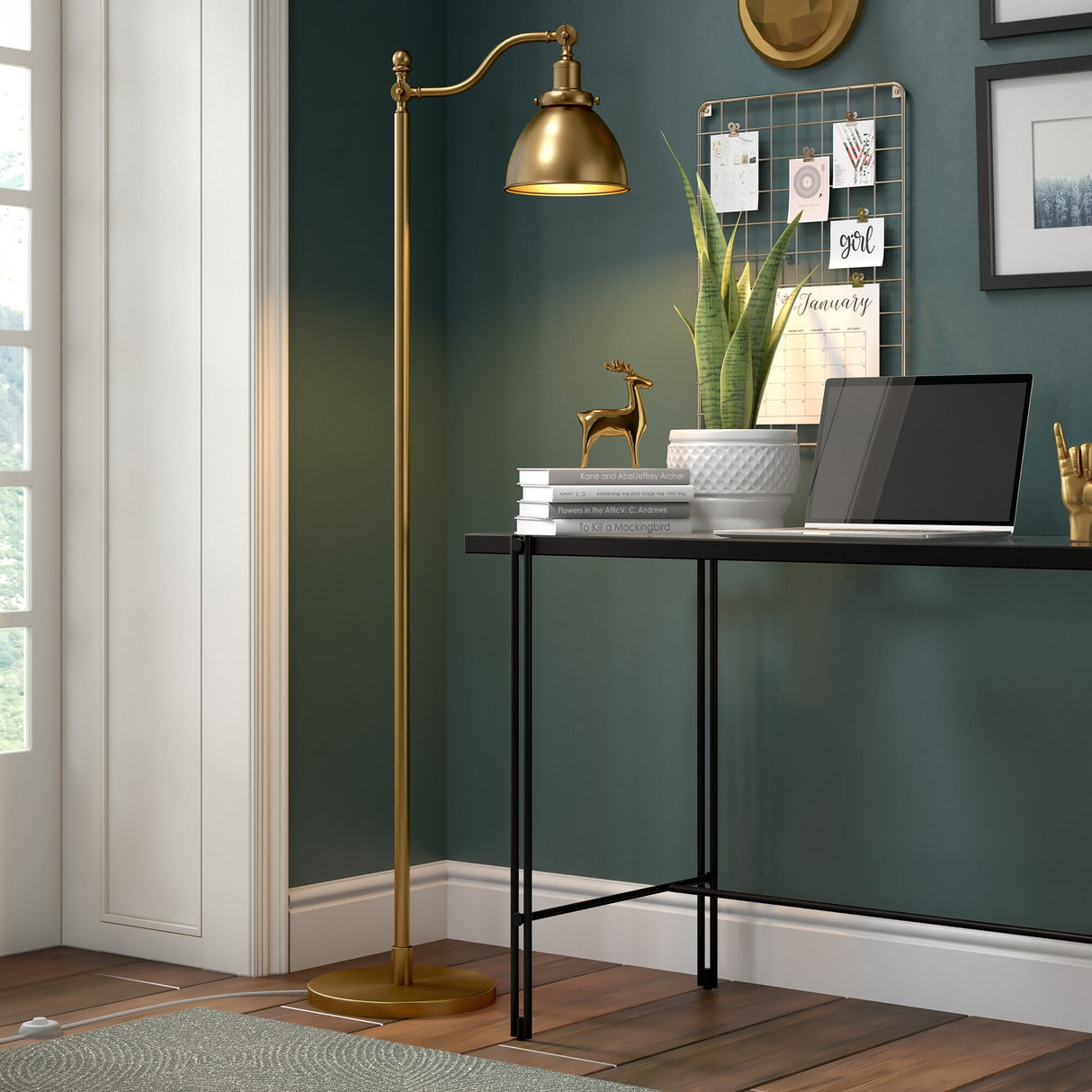 Beverly 65" Tall Floor Lamp with Metal Shade