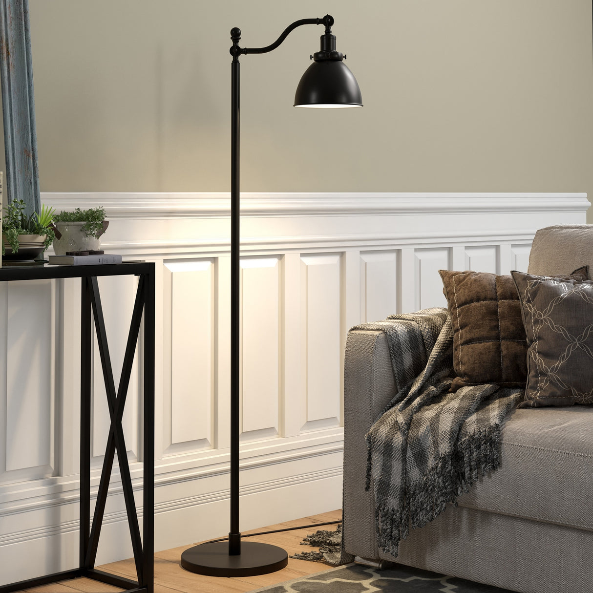 Beverly 65" Tall Floor Lamp with Metal Shade