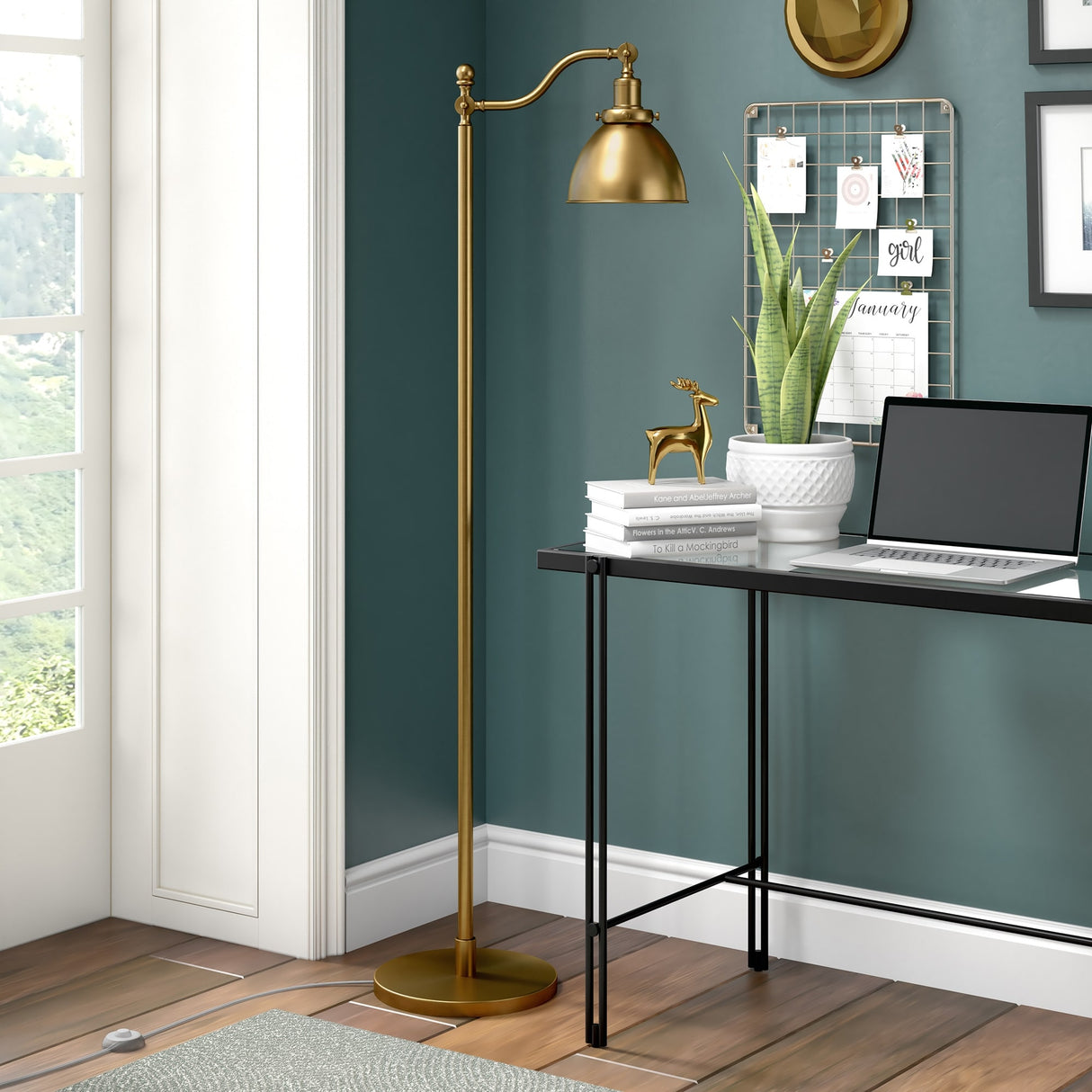 Beverly 65" Tall Floor Lamp with Metal Shade