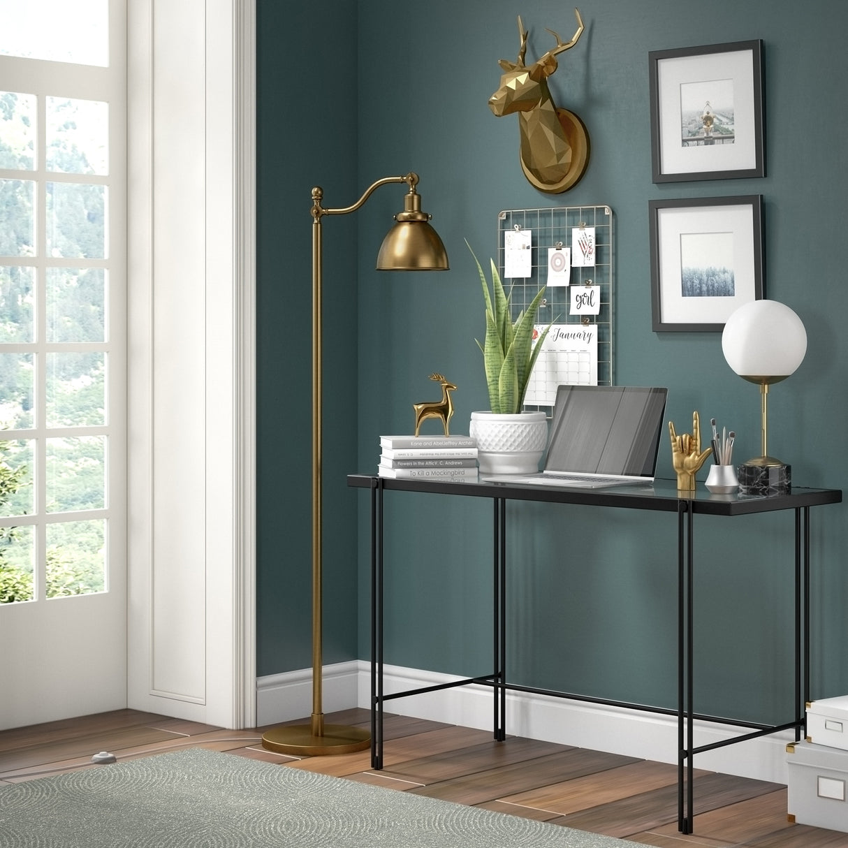 Beverly 65" Tall Floor Lamp with Metal Shade