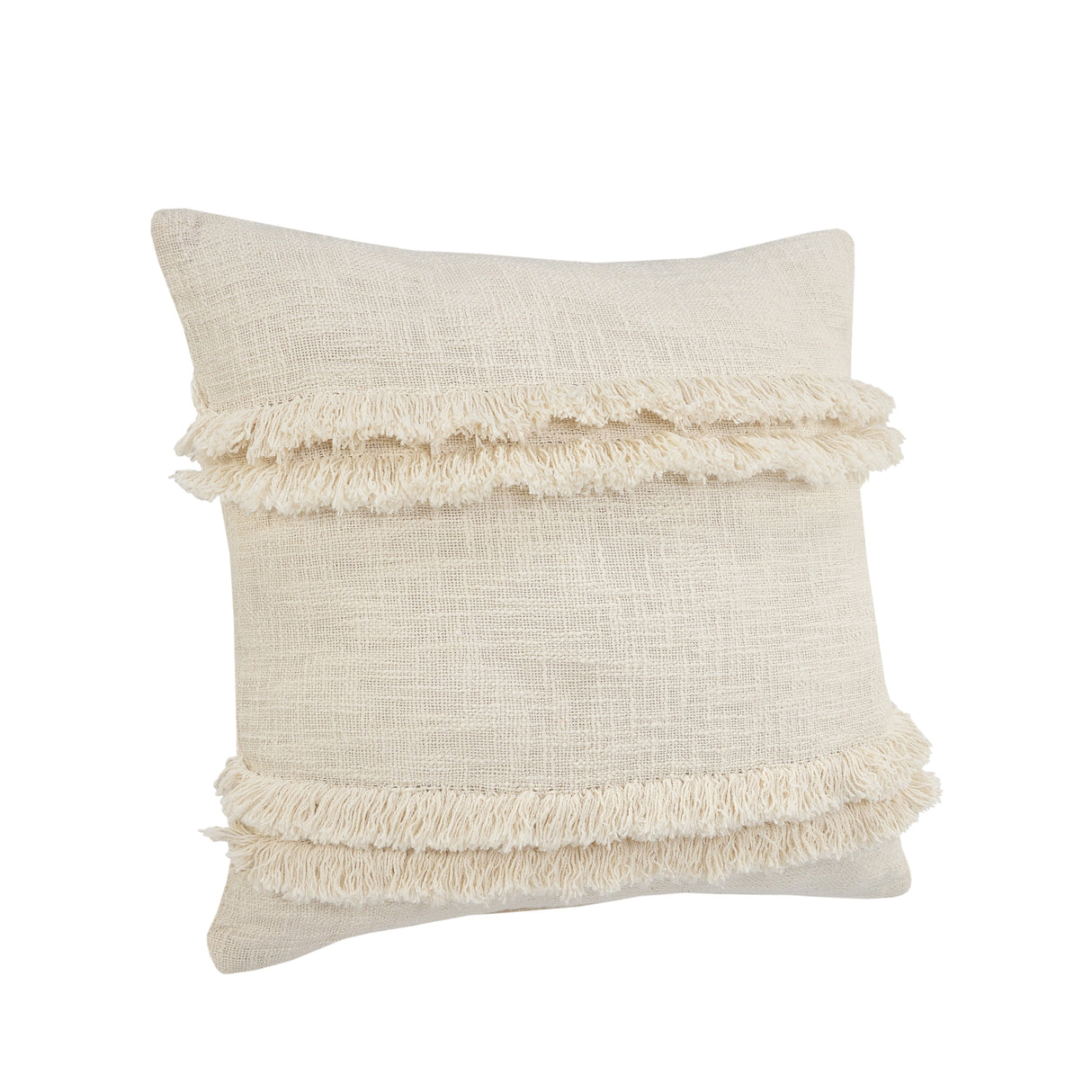 Sevita Beverly Fringed Solid Lumbar Throw Pillow