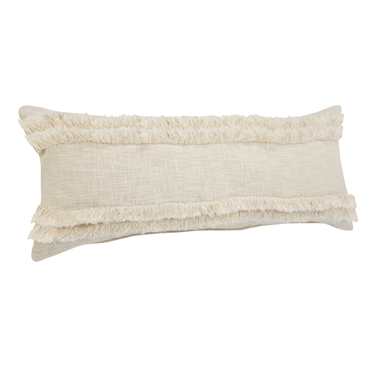 Sevita Beverly Fringed Solid Lumbar Throw Pillow