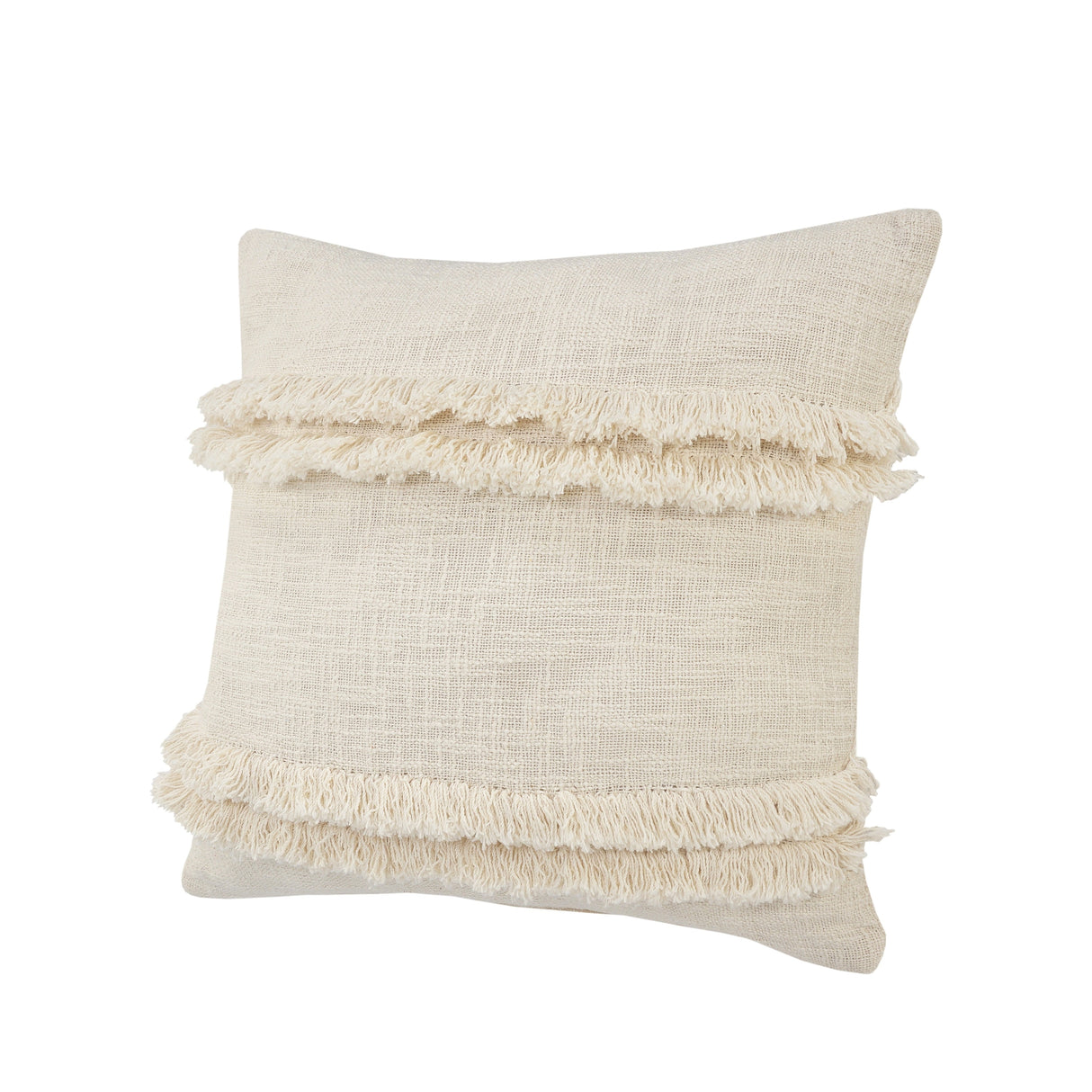 Sevita Beverly Fringed Solid Lumbar Throw Pillow