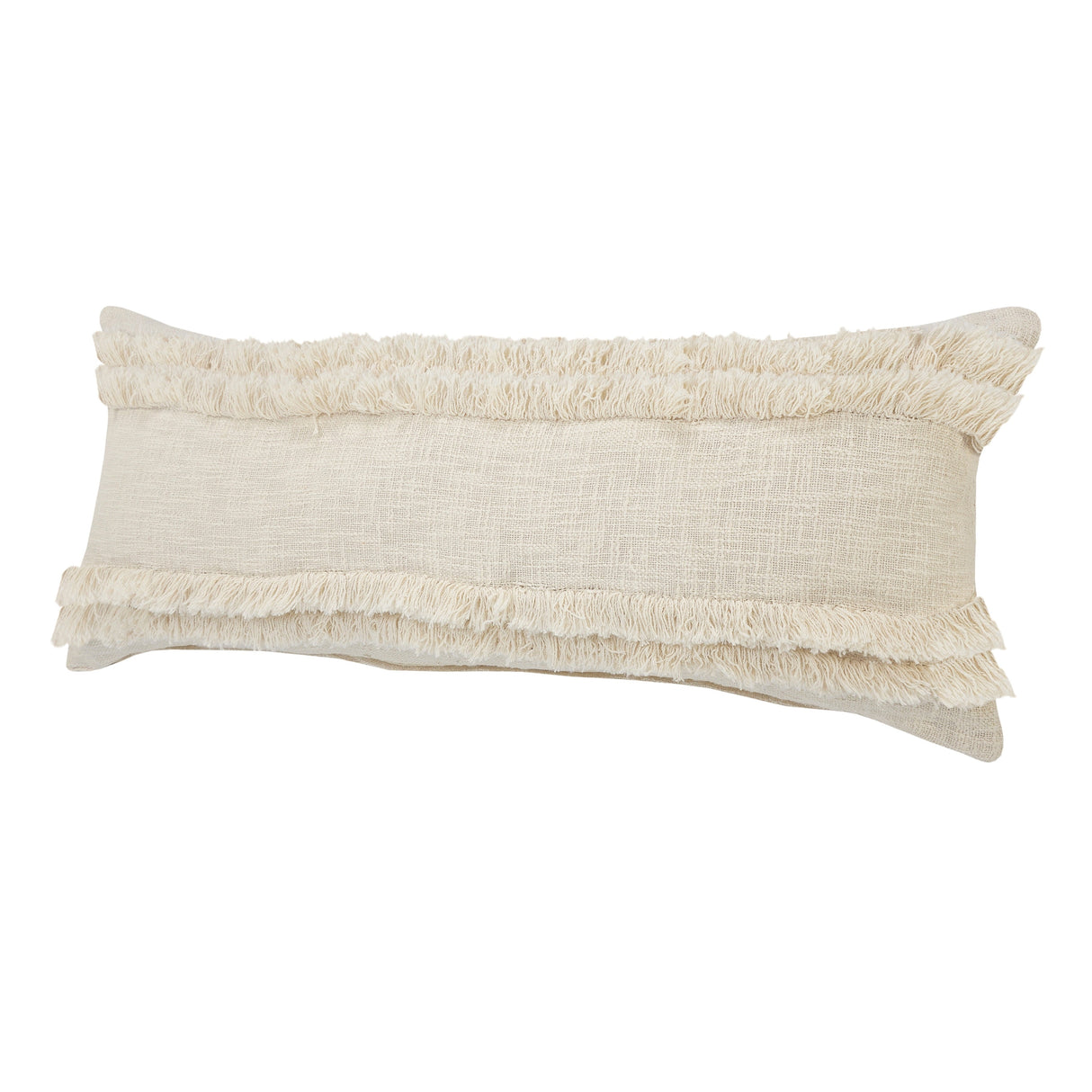 Sevita Beverly Fringed Solid Lumbar Throw Pillow