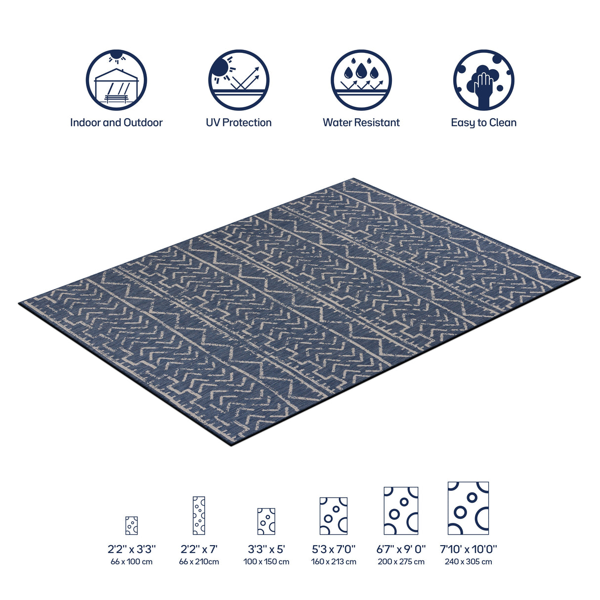 Beverly Rug Blue Trellis Indoor Outdoor Area Rug