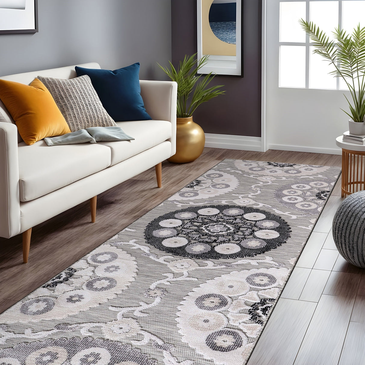 Beverly Rug Equator Medallion Bohemian Indoor Outdoor Area Rug