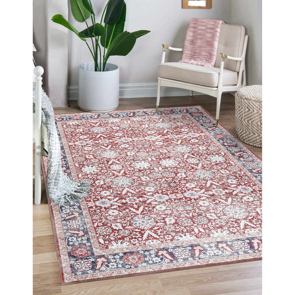 Vintage Traditional Machine Washable Non Slip Area Rugs for Living Room Bedroom Kitchen