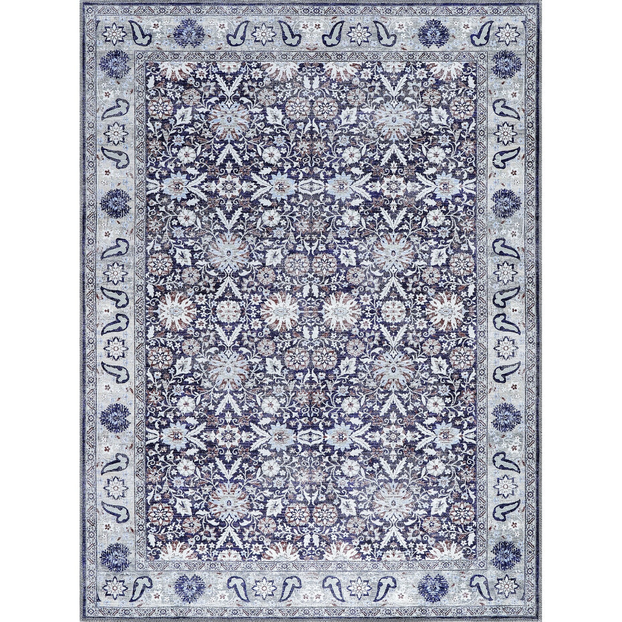 Vintage Traditional Machine Washable Non Slip Area Rugs for Living Room Bedroom Kitchen