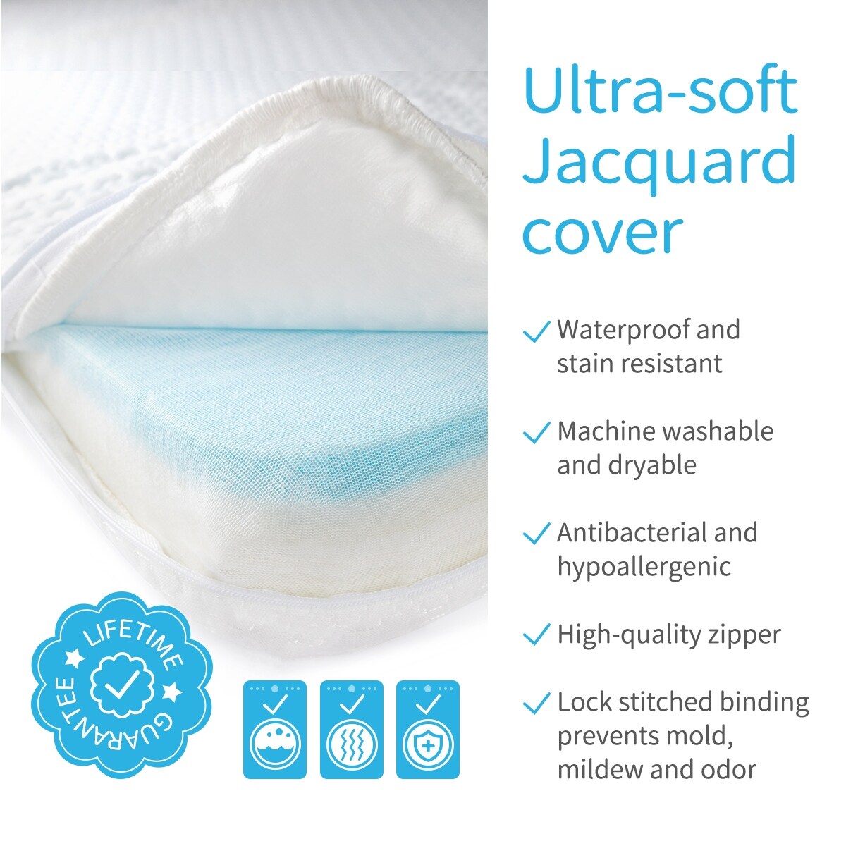 Bi-Comfer Tri-Fold Memory Form Pack n Play Mattress Pad, Mini Crib & Portable Foldable Playard Mattress