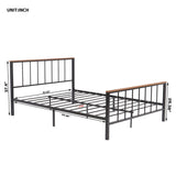 Bi-Metal Bed Frame With Wooden Slats This Bed Has A Clean, Classic Silhouette That Exudes Subtle And Elegant Tones