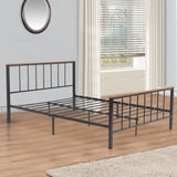 Bi-Metal Bed Frame With Wooden Slats This Bed Has A Clean, Classic Silhouette That Exudes Subtle And Elegant Tones