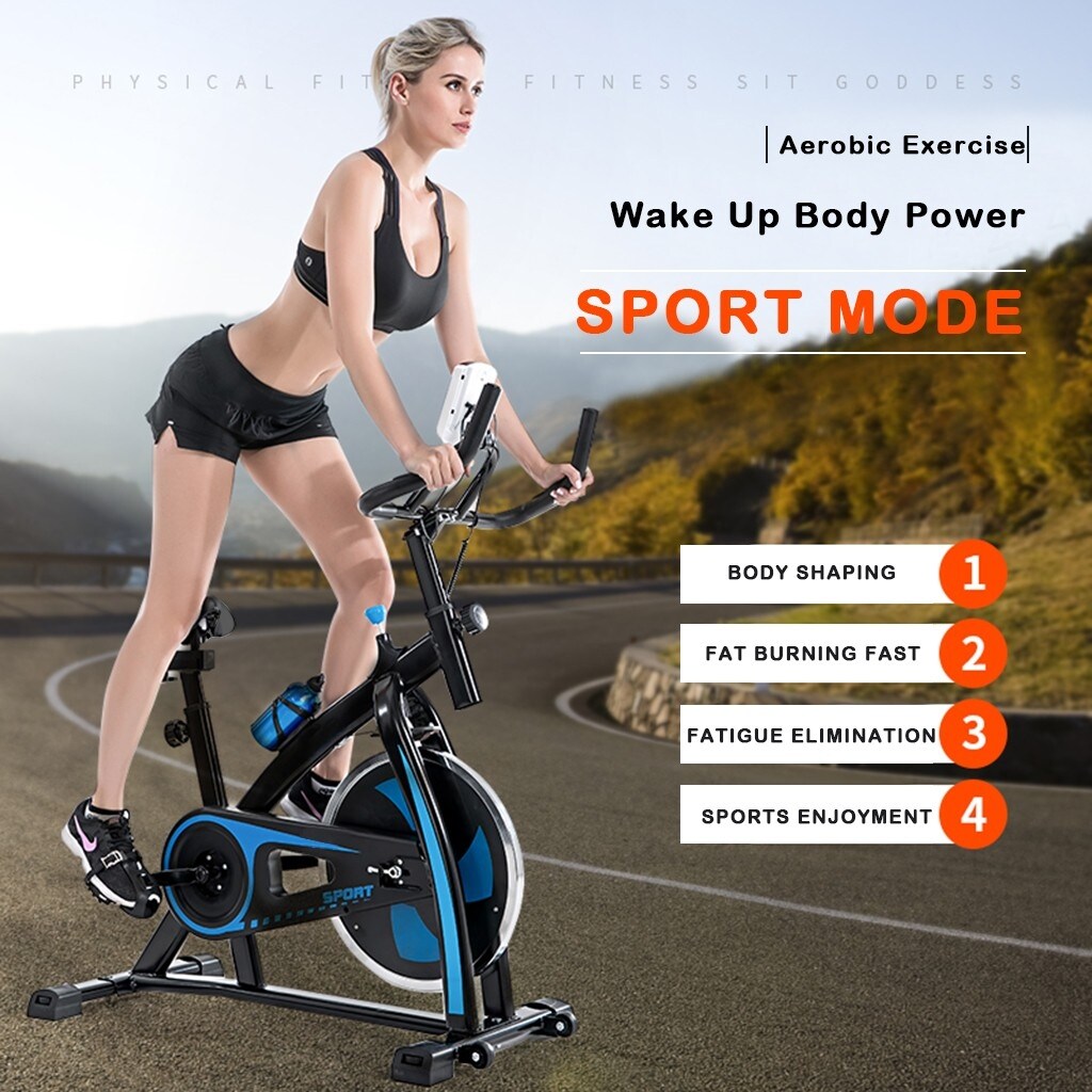 Bicycle Cycling Fitness Gym Exercise Stationary Bike Cardio Workout Home Indoor - 43.3x19.68x44.88in