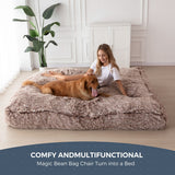 Big Convertible Bean Bag Folds from Lazy Chair to Floor Mattress Bed