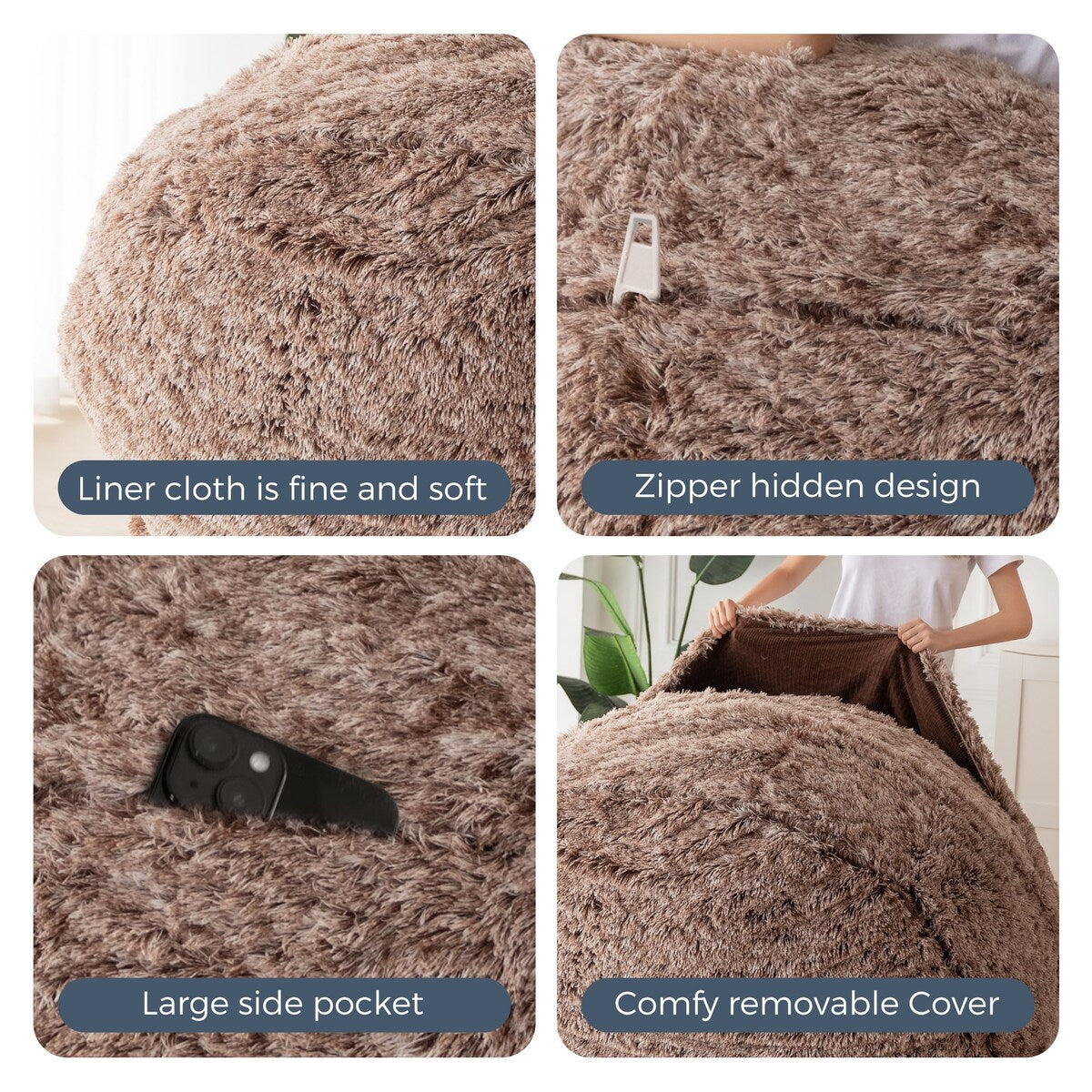 Big Convertible Bean Bag Folds from Lazy Chair to Floor Mattress Bed
