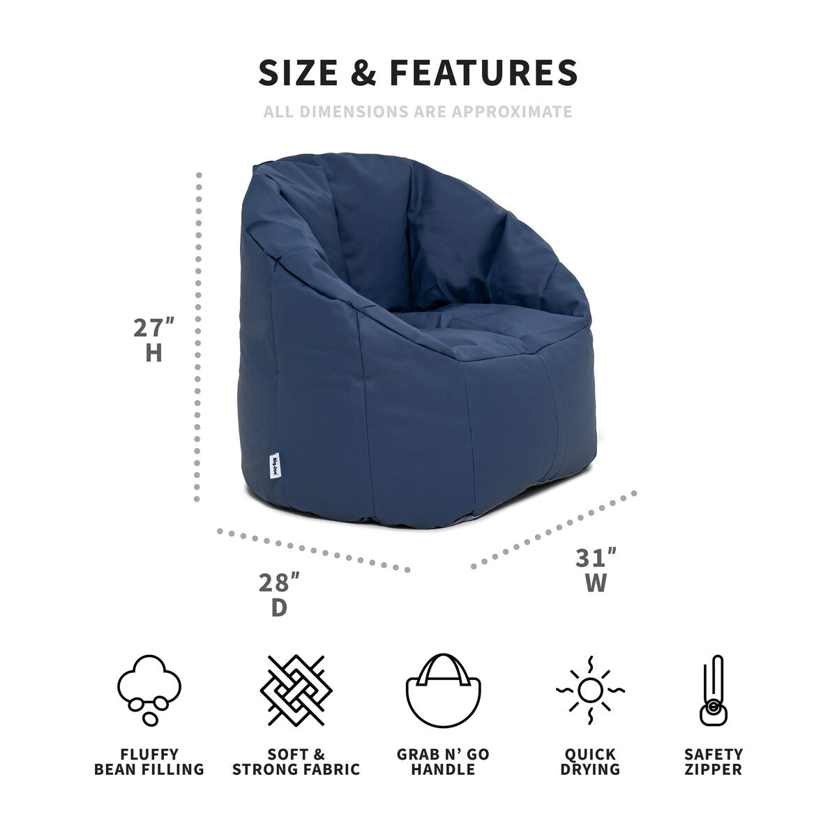 Big Joe Outdoor Milano Bean Bag Chair - Medium