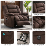 Big Power Lift Massage Recliner Chair for Elderly with Heated Vibration and USB Ports