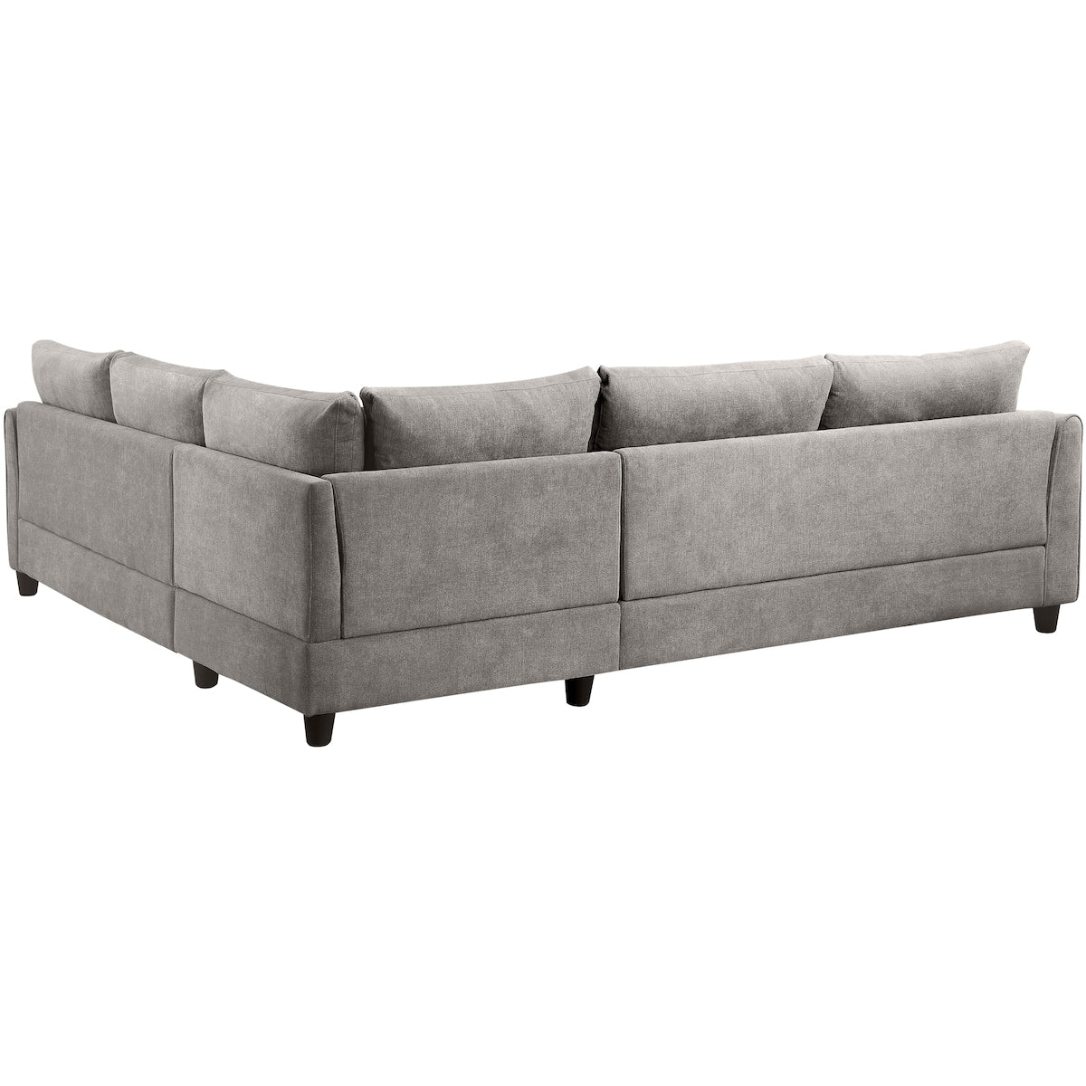 Big Sectional Sofa Couch L Shape Couch for Home Use Fabric Grey 3 Pillows Included