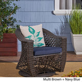 Big Sur Outdoor Wicker Swivel Chair with Cushions by Christopher Knight Home
