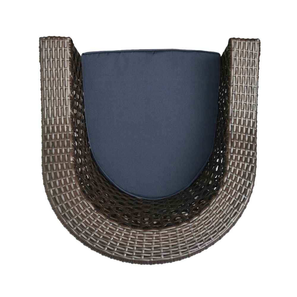 Big Sur Outdoor Wicker Swivel Chair with Cushions by Christopher Knight Home
