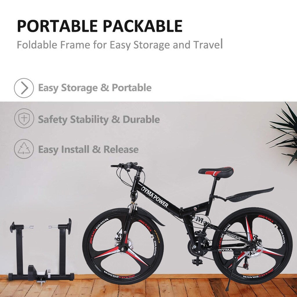 Bike Trainer Stand Magnetic Bicycle Stationary Stand For Indoor Exercise - 23.62x21.65x7.48in