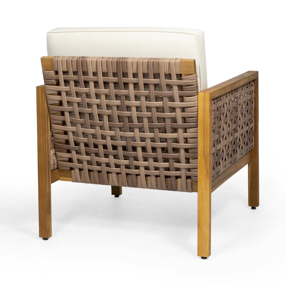 Joliet Outdoor 4-piece Acacia Chat Set with Wicker Accents by Christopher Knight Home