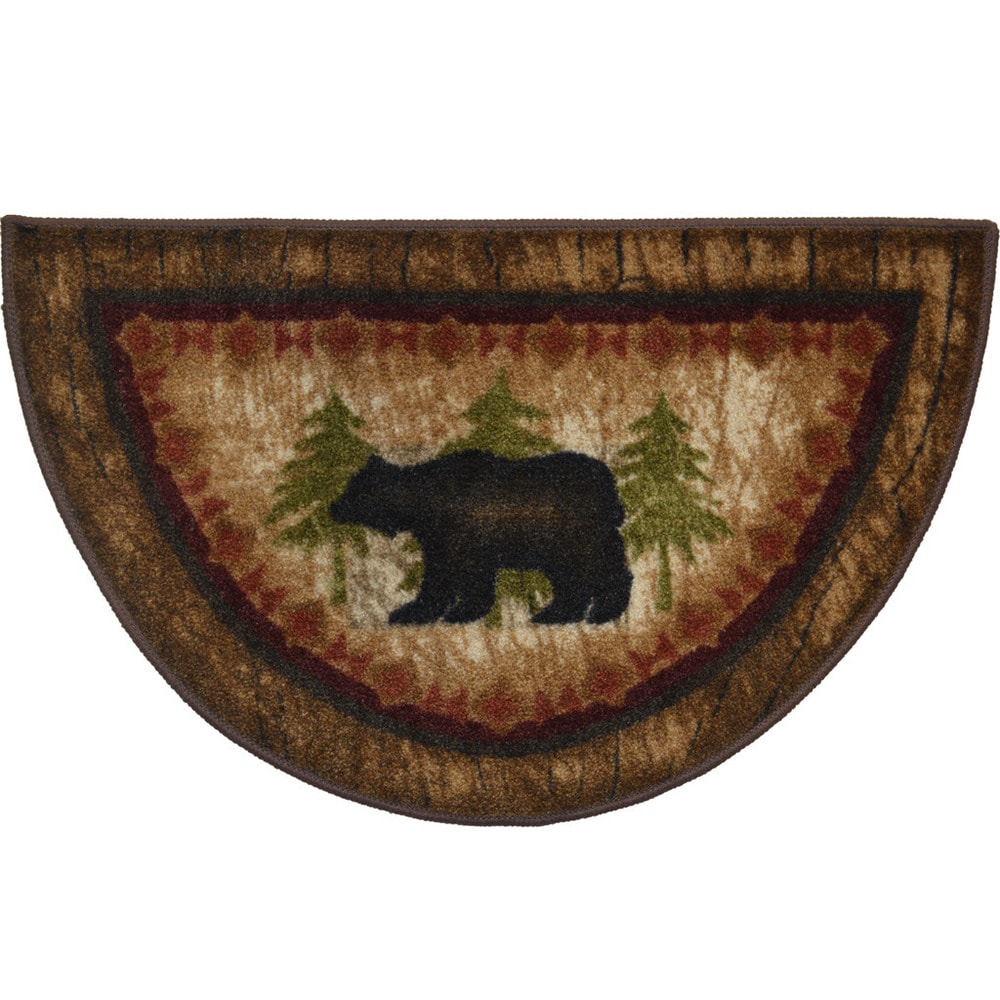 Cozy Cabin Birch Bear Washable Accent Rug