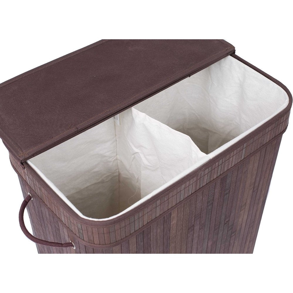 BirdRock Home Lidded Double Laundry Hamper