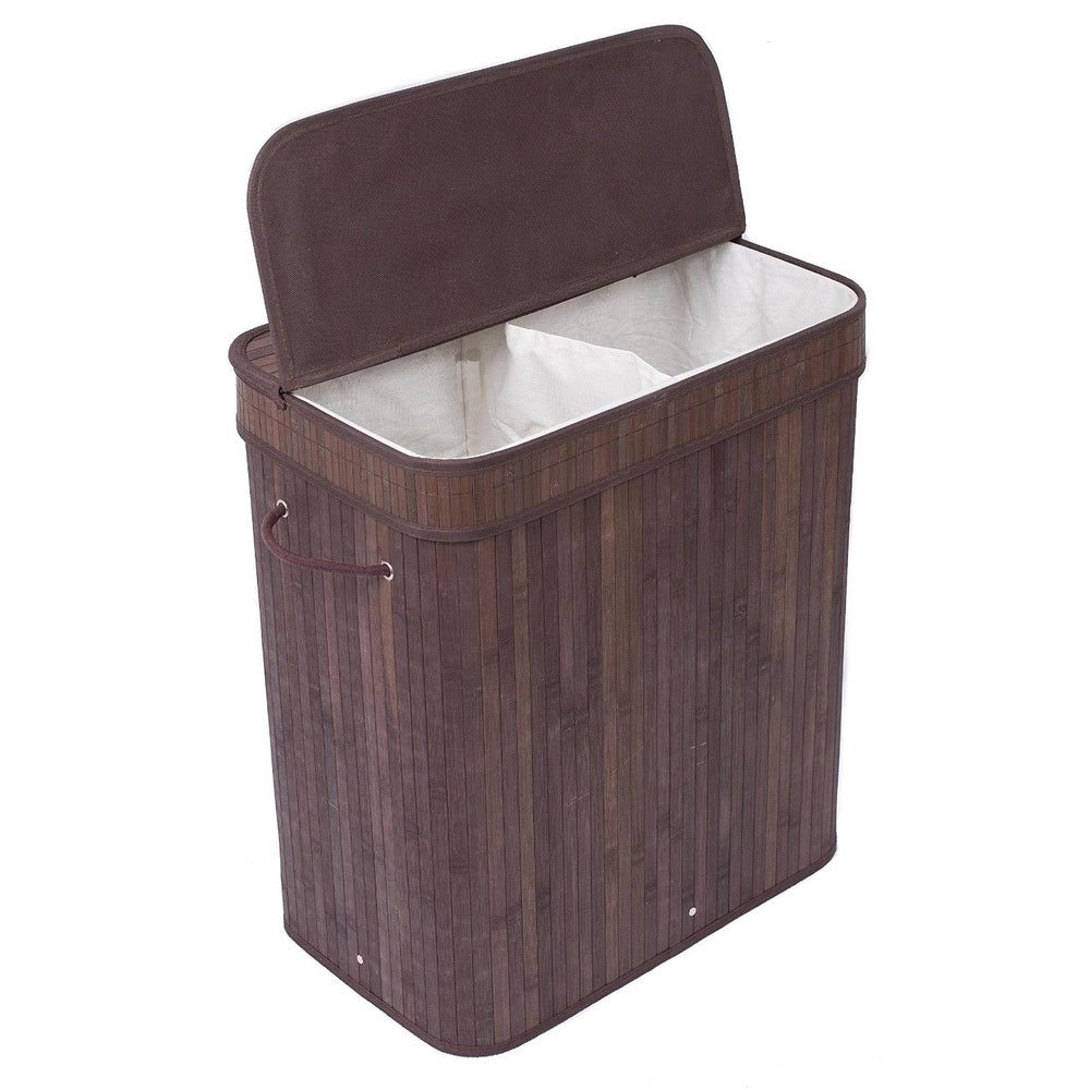 BirdRock Home Lidded Double Laundry Hamper