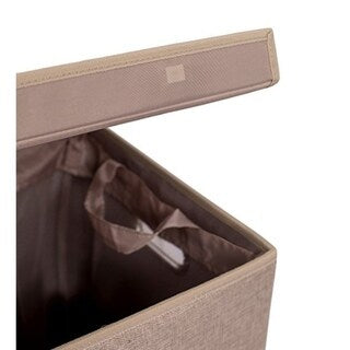 BirdRock Home Double Laundry Hamper with Lid and Removable Liners | Linen | Foldable Hamper | Cut Out Handles