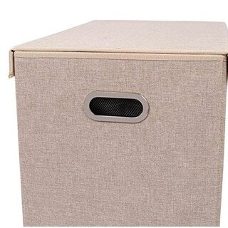 BirdRock Home Double Laundry Hamper with Lid and Removable Liners | Linen | Foldable Hamper | Cut Out Handles