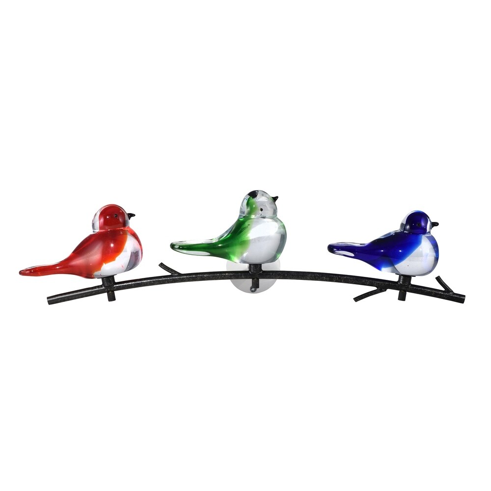 Birds Of Oahu Handcrafted Art Glass Wall Art Décor - Multi-Color