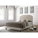 Biruinta Upholstered Panel Bed with Nailhead Trim