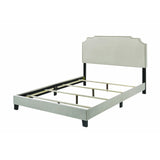 Biruinta Upholstered Panel Bed with Nailhead Trim