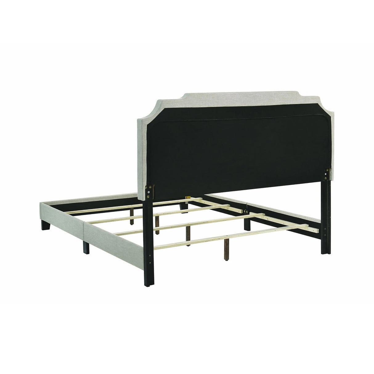 Biruinta Upholstered Panel Bed with Nailhead Trim