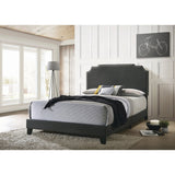 Biruinta Upholstered Panel Bed with Nailhead Trim